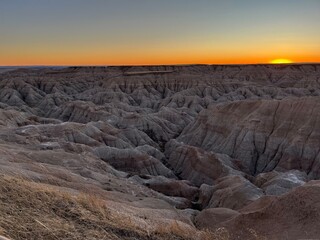 Sunset over the Bad Lands.