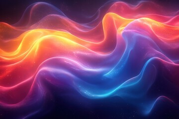 Obraz premium Abstract vibrant waves of glowing, colorful energy.