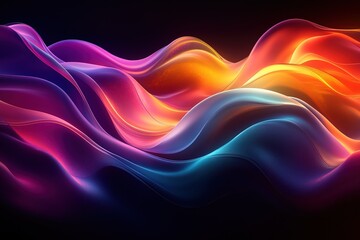 Fototapeta premium Vibrant abstract waves of colorful energy.
