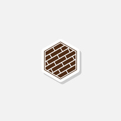Floor icon sticker isolated on gray background