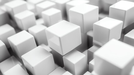 Obraz premium Abstract composition of white cubes creating a modern, minimalistic background ideal for design projects.
