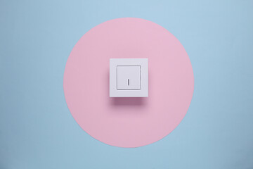 Light Switch on Pink Blue Background