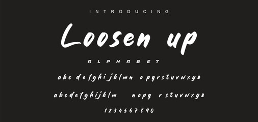 Abstract Marker Brush Font, Beach and Surf Font, include Uppercase and Lowercase Symbols