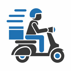 Delivery Man with Scooter Vector Design.