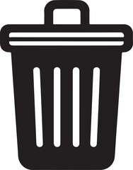 Empty Black Silhouette Trash Can Icon Design