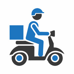 Delivery Man with Scooter Vector Design.