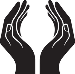 Protective Hands Silhouette Illustration Providing Care and Support