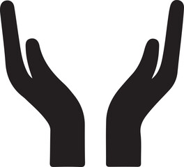 Protective Hands Silhouette Illustration for Caring Concepts