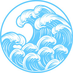 Overlapping Wave Shapes Design Editable Mandala Vector Design and Illustration