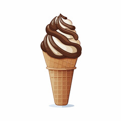 Ice Cream Cone Icon on White Background - Vector Illustration for Design Projects