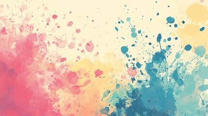 Obraz premium A vibrant splash of watercolor paints in red, blue, and yellow, creating an abstract artistic background.