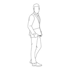 Business Man Line Art vector design. Business Man outline illustration design.