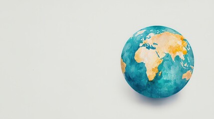 Fototapeta premium Globe with financial connections, global trading network, watercolor style
