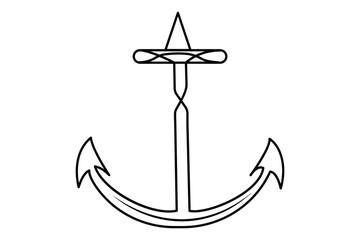 
Ship anchor continuous line drawing and minimalist style isolate outline vector icon

