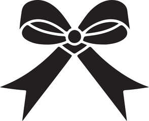 Classic Black Silhouette Bow Illustration for Elegant Designs