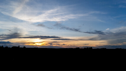 sunset over the city