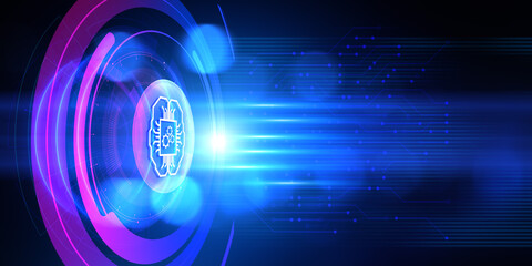 Fototapeta premium AI Artificial intelligence neural network machine learning concept.