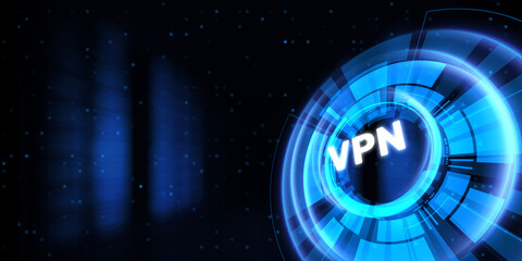 VPN Virtual private network internet digital technology concept.