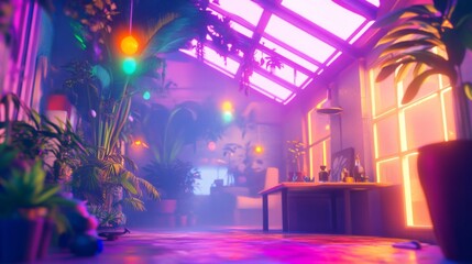 Vibrant Agricultural Scene with Soft Lighting Effects