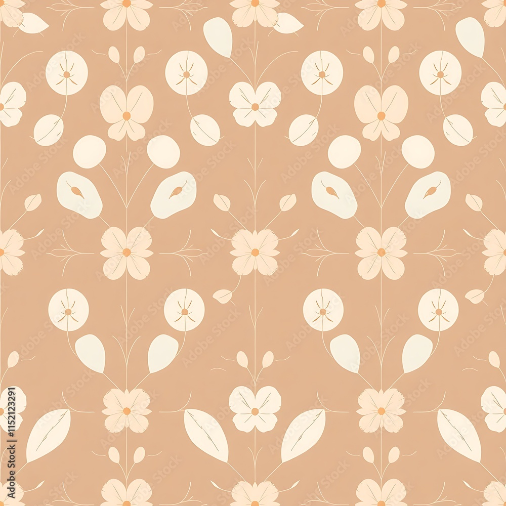 Poster beige floral seamless pattern: a delicate and calming pattern for your design projects. the pattern 