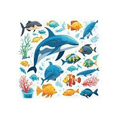 Obraz premium Vector Illustrations of Plastic Pollution in the Environment