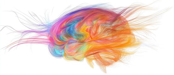 A colorful brain with vibrant colors representing different explosion effects, set against a white background, symbolizing creativity and innovation in graphic design. 