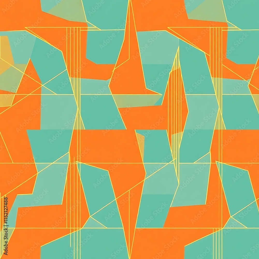 Poster abstract geometric pattern: a vibrant and dynamic geometric pattern with a modern and contemporary f