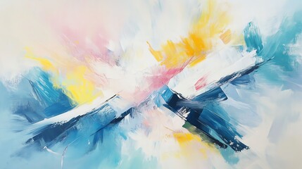 Obraz premium Vibrant abstract painting with bold colors and dynamic brushstrokes showcasing creativity and artistic expression.