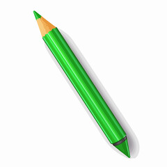 Green Crayon School Supply Icon - Educational Vector Illustration for Classroom Usage