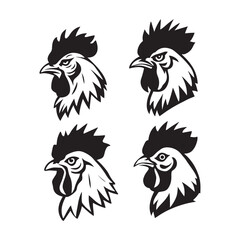 chicken silhouettes, set of chicken vector, silhouettes of hen chicken collection. silhouette chicken family