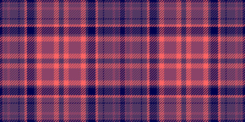 Dining room tartan texture textile, fold plaid background check. Ornate fabric seamless pattern vector in violet and pink colors.