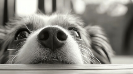 Dog Appreciation Month Curious dog nose close-up: adorable pet expression for animal lovers