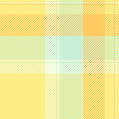 Couch pattern plaid background, nobility tartan fabric check. Quiet vector texture textile seamless in light and yellow colors.