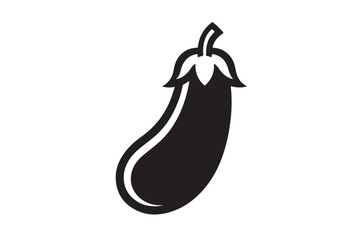 Eggplant icon silhouette illustration with white background 2