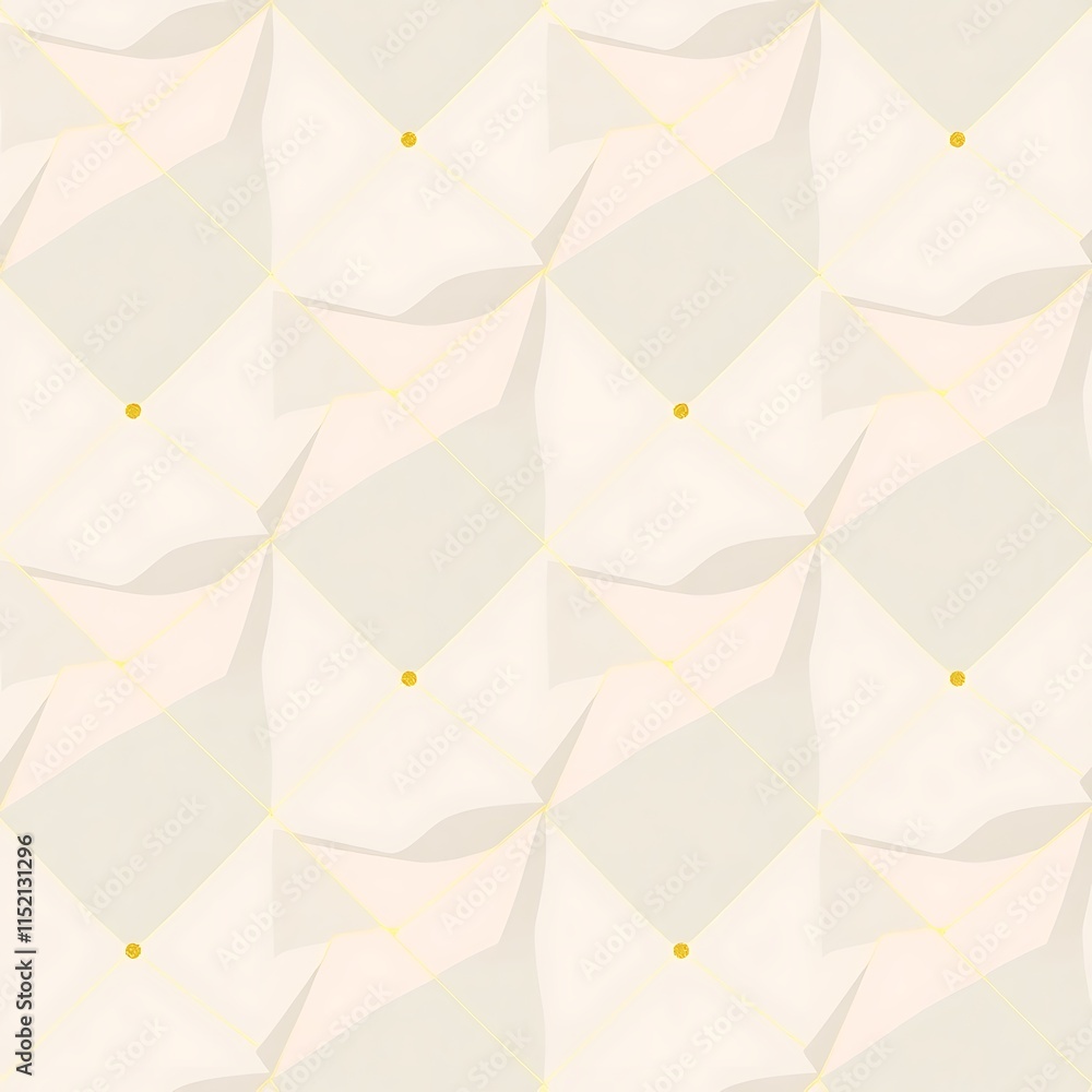Poster geometric pattern: minimalist and modern, this seamless pattern features subtle blush pink and gold 