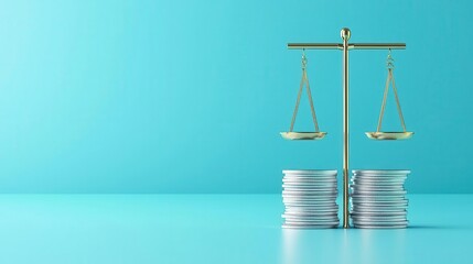 Abstract financial balance scale with bonds and fixedincome data, stability and equity