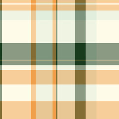 Tile fabric tartan textile, gift card seamless plaid vector. Pride check pattern background texture in amber and orange colors.