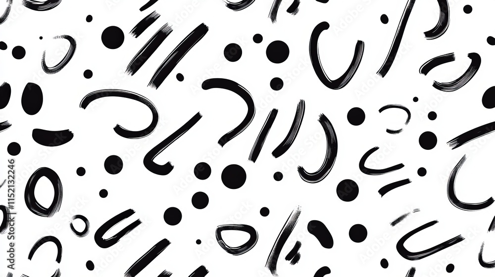 Poster a bold doodlestyle pattern with thick squiggly lines and dots a creative abstract style perfect for 