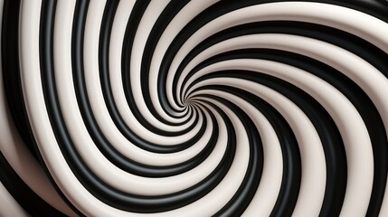 Obraz premium Abstract Black and White Swirling Vortex Tunnel Illusion