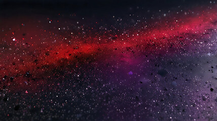 Cosmic Nebula with Red and Purple Starfield.