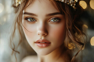 Fototapeta premium Generative ai photography of a beautiful woman beauty contest winner miss world, generative AI