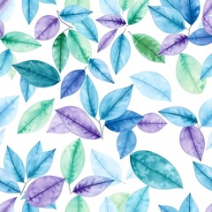 Obraz premium Serene Watercolor Leaves Pattern 