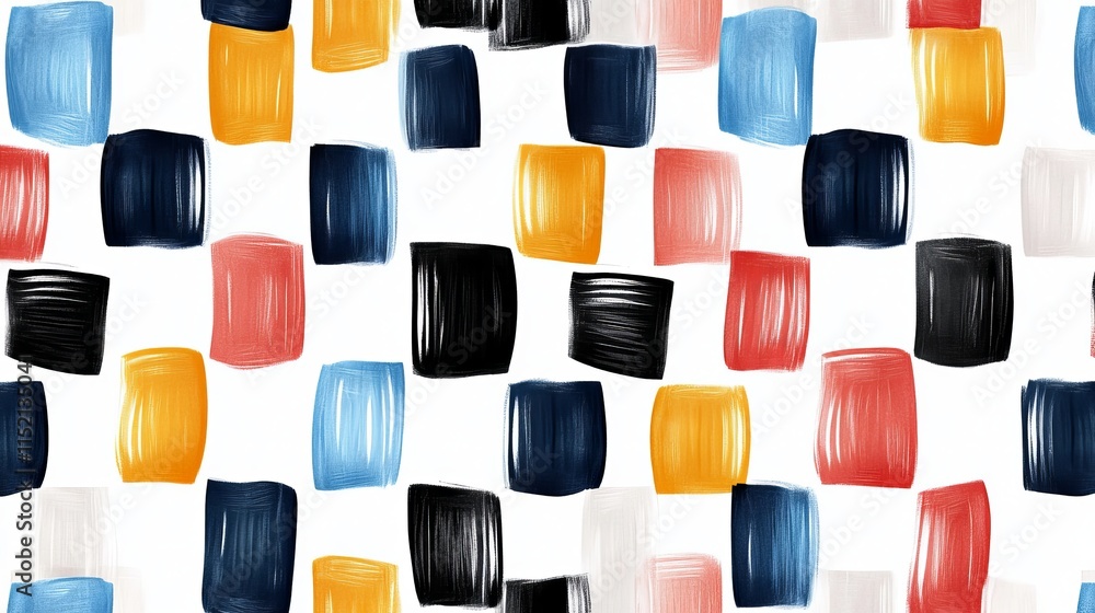 Poster a fun circusinspired checkerboard pattern with handdrawn stripes in an organic irregular tile design