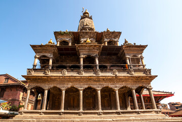 Obraz premium Exterior of the Krishna Mandir temple, Durbar square Patan, Lalitpur, Nepal, Asia