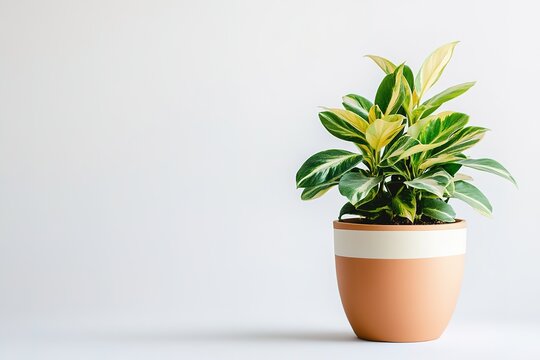 potted plant ideal for housewarming gifts placed on white background with plenty of space for creative additions