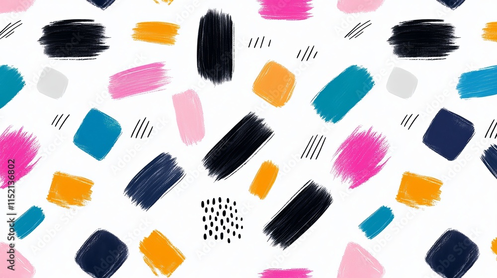 Poster a modern handdrawn pattern with colorful strokes creating a dynamic and creative aesthetic perfect f