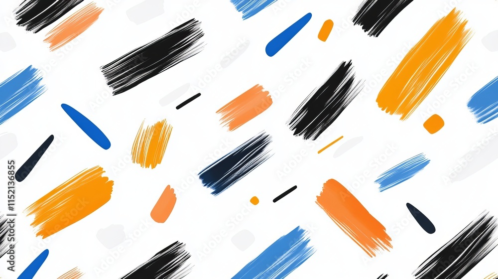 Aufkleber a modern handdrawn pattern with colorful strokes creating a dynamic and creative aesthetic perfect f