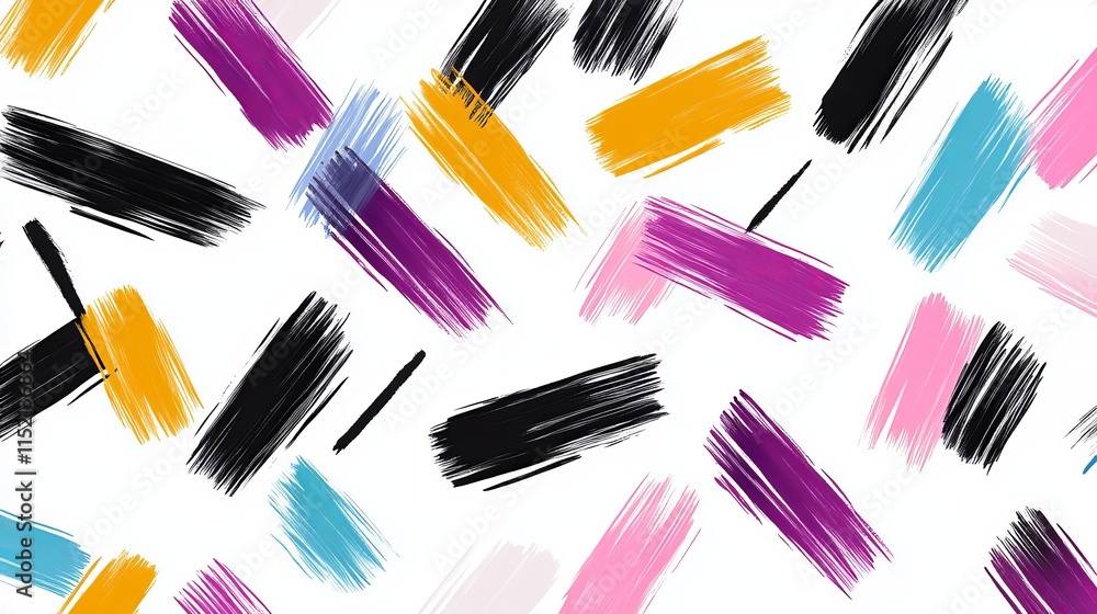 Poster a modern handdrawn pattern with colorful strokes creating a dynamic and creative aesthetic perfect f