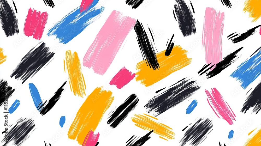 Aufkleber a modern handdrawn pattern with colorful strokes creating a dynamic and creative aesthetic perfect f