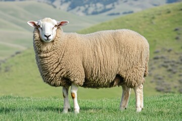 Obraz premium Sweet Lamb in Green Pasture